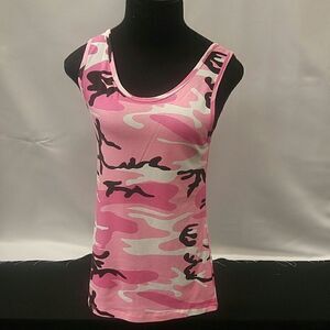 ROTHCO WOMEN'S PINK CAMO STRETCH TANK TOP.